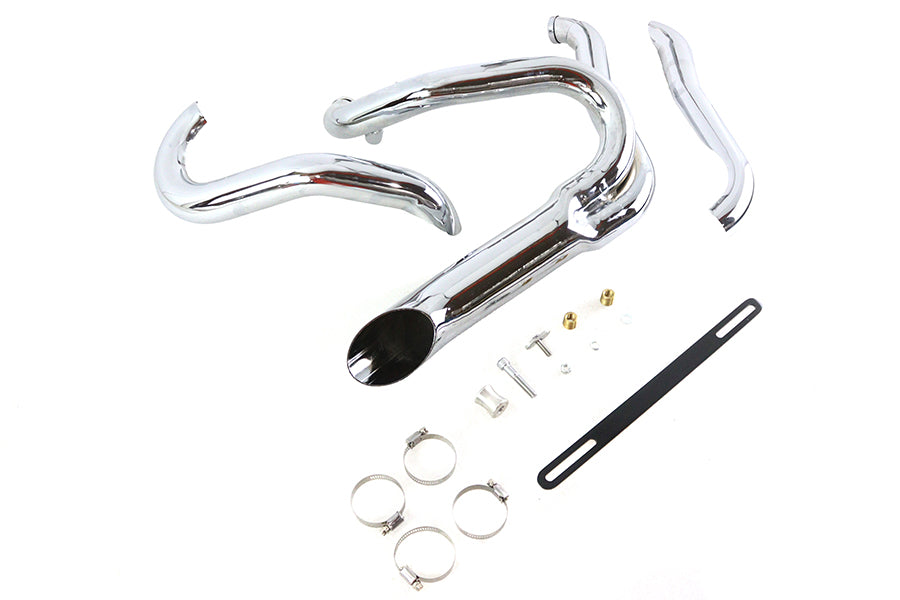 HARLEY Chrom Wyatt Gatling 2 in 1 Auspuffrohrkrümmer-Kit passend für 2006–2022 FXST,