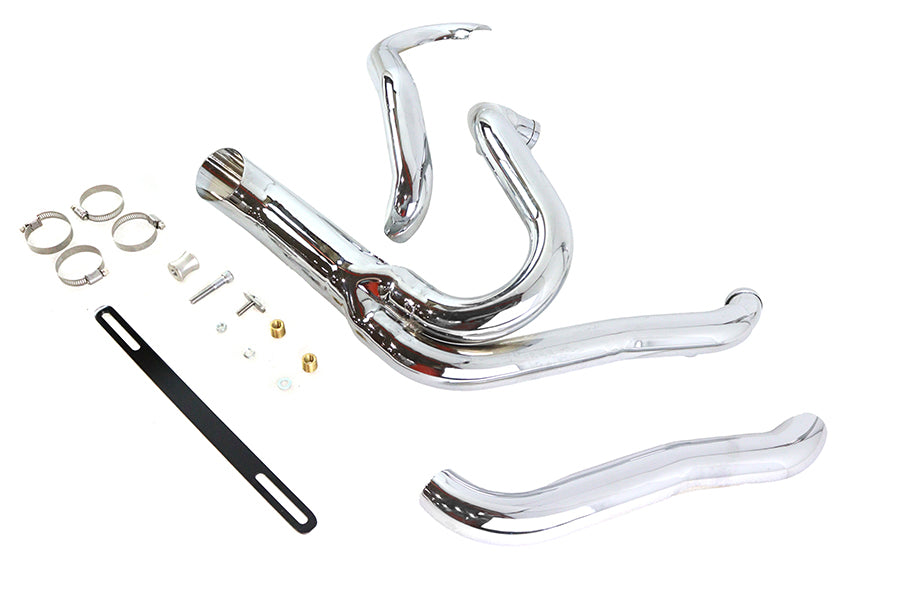 HARLEY Chrom Wyatt Gatling 2 in 1 Auspuffrohrkrümmer-Kit passend für 2006–2022 FXST,