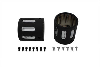 HARLEY Black Revolver Endstück-Set für 4 Zoll Schalldämpfer Passend für 0- Ersatzteil, für Custom-Auspuffrohre.