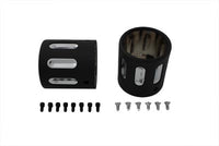 HARLEY Black Revolver Endstück-Set für 4 Zoll Schalldämpfer Passend für 0- Ersatzteil, für Custom-Auspuffrohre.
