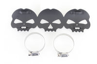 HARLEY Black Skull Hitzeschutz Passend für 0-  Custom, Anwendung für 2-1/4 Rohre"