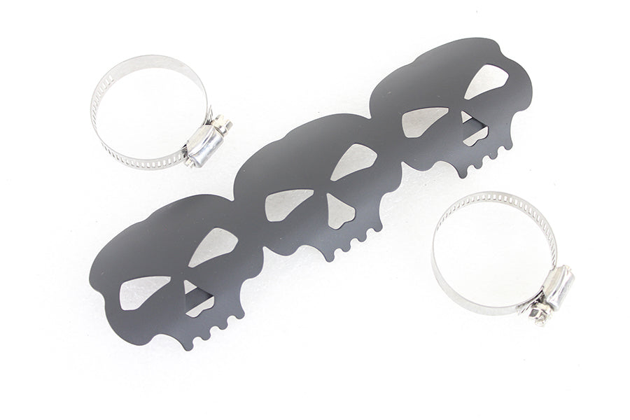 HARLEY Black Skull Hitzeschutz Passend für 0-  Custom, Anwendung für 2-1/4 Rohre"