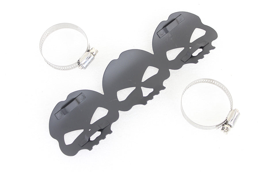 HARLEY Black Skull Hitzeschutz Passend für 0-  Custom, Anwendung für 2-1/4 Rohre"
