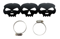 HARLEY Black Skull Hitzeschild Passend für 0- Custom, Anwendung für 1-3/4 Zoll Rohre"