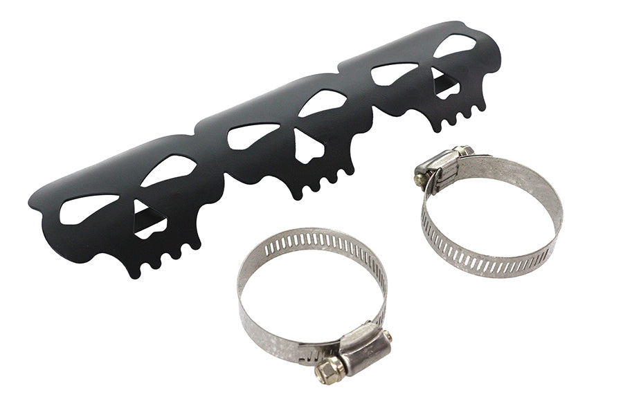 HARLEY Black Skull Hitzeschild Passend für 0- Custom, Anwendung für 1-3/4 Zoll Rohre"