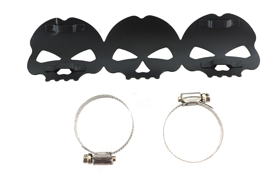 HARLEY Black Skull Hitzeschild Passend für 0- Custom, Anwendung für 1-3/4 Zoll Rohre"