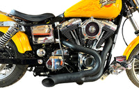HARLEY Black Wyatt Gatling 2-in-1 Auspuffkrümmer-Kit passend für 1991-2005 FXDWG,
