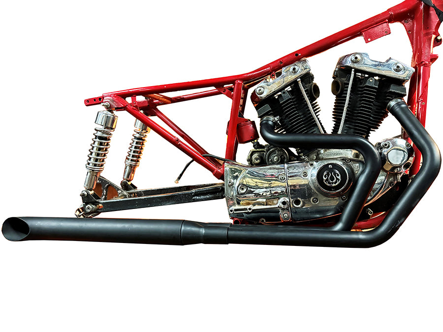 HARLEY Alphabet XL Auspuffkrümmer-Set Schwarz passend für 1971-1985 XL,