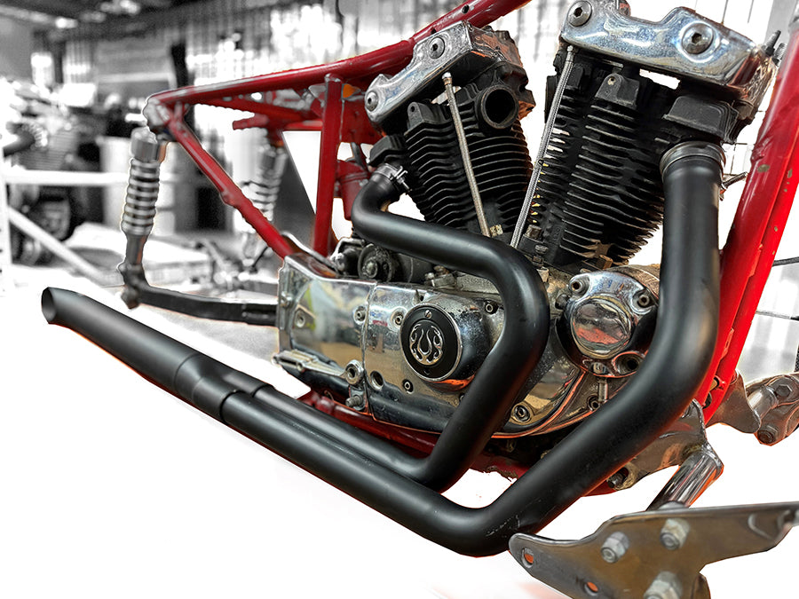 HARLEY Alphabet XL Auspuffkrümmer-Set Schwarz passend für 1971-1985 XL,