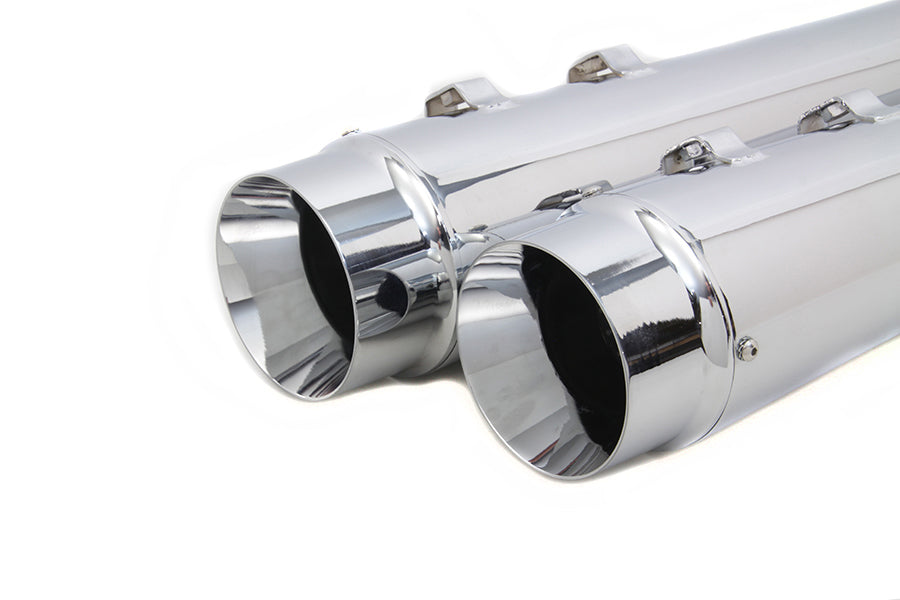 HARLEY Wyatt Gatling Megafon Schalldämpfer Set Chrom passend für 1995-2016 FLT,
