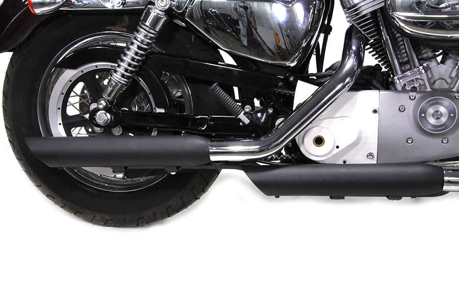 HARLEY Wyatt Gatling Black Slash Muffler Set fits 2004-2013 XL,