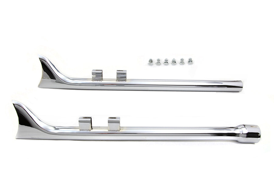 HARLEY M8 33 Zoll Straight Fishtail Auspuffverlängerung Set Chrom Passend für 2017-UP FLT,