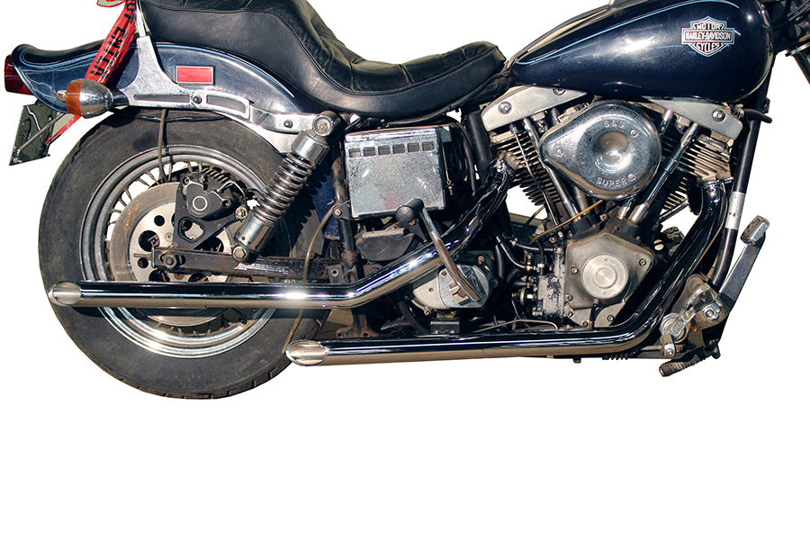 HARLEY MCM Illusion Drag Pipe Set Chrom passend für 1971-1984 FX, 1971-1984 FXE,