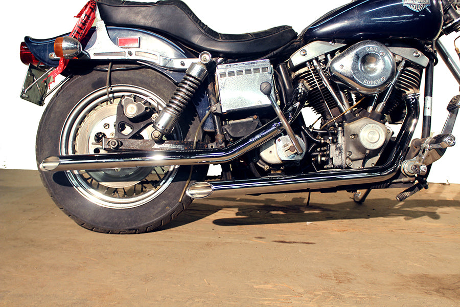 HARLEY MCM Illusion Drag Pipe Set Chrom passend für 1971-1984 FX, 1971-1984 FXE,