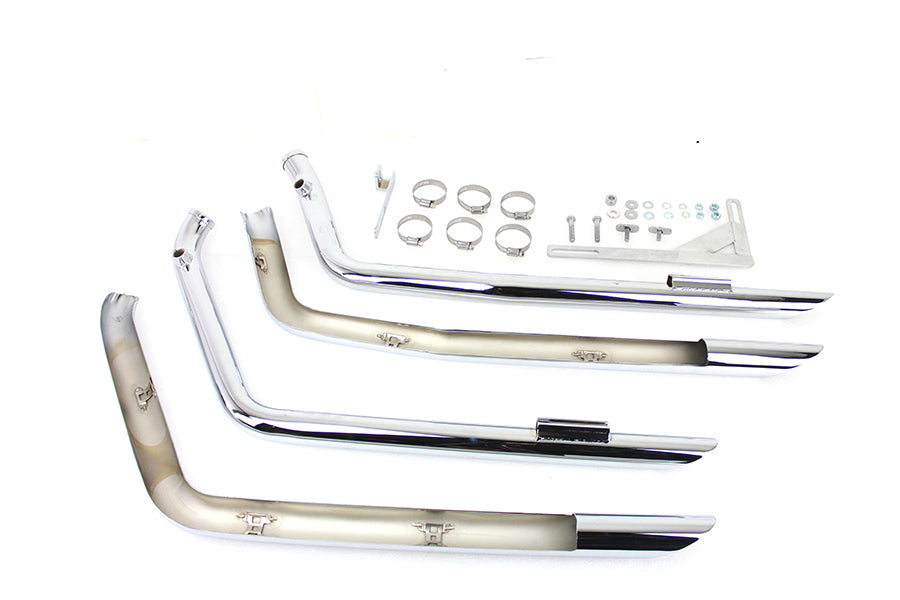 HARLEY MCM Illusion Drag Pipe Set Chrom passend für 2007-2017 FXST,