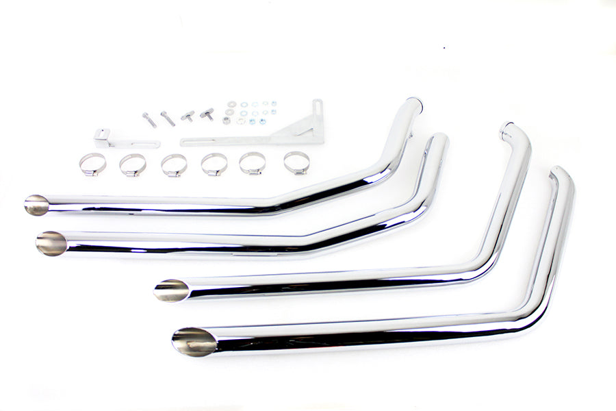 HARLEY MCM Illusion Drag Pipe Set Chrom passend für 2007-2017 FXST,