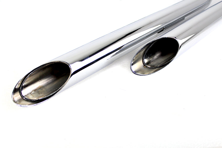 HARLEY MCM Illusion Drag Pipe Set Chrom passend für 2007-2017 FXST,