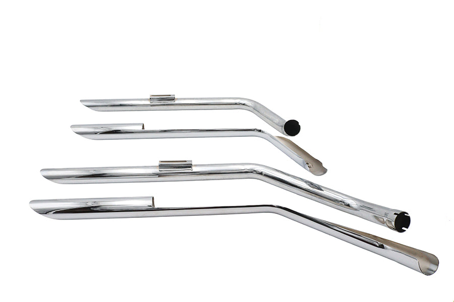 HARLEY MCM Illusion Drag Pipe Set Chrom passend für 1957-1978 XL, 1980-1984 XL,