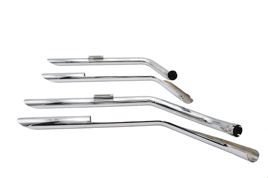 HARLEY MCM Illusion Drag Pipe Set Chrom passend für 1957-1978 XL, 1980-1984 XL,