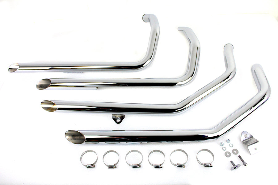 HARLEY MCM Illusion Drag Pipe Set Chrom passend für 1986-2003 XL,