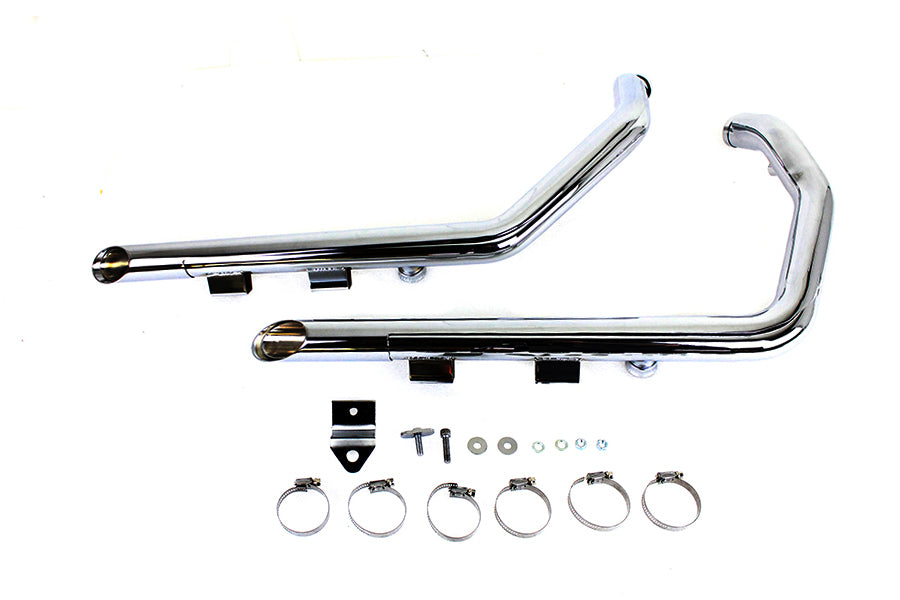 HARLEY MCM Illusion Drag Pipe Set Chrom passend für XL ab 2014,