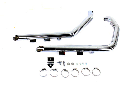 HARLEY MCM Illusion Drag Pipe Set Chrom passend für XL ab 2014,