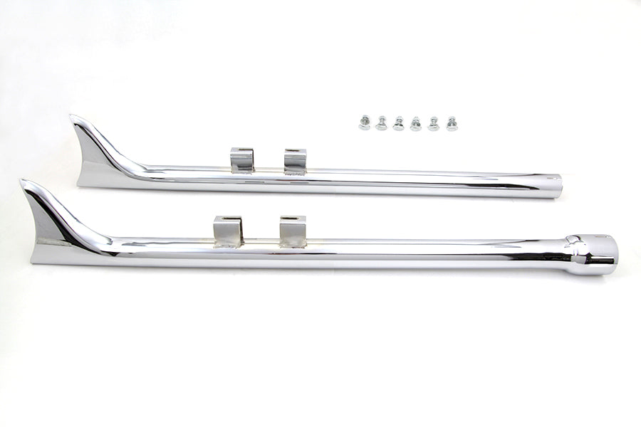 HARLEY M8 36 Zoll Gerade Fishtail Auspuff-Verlängerungs-Set Chrom Passend für 1995-2016 FLT,