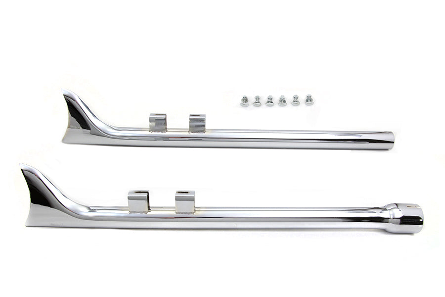 HARLEY M8 33 Zoll Straight Fishtail Auspuffverlängerung Set Chrom Passend für 2017-UP FLT,