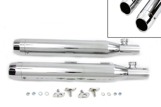HARLEY Chrom-Slip-On-Schalldämpfer-Set mit Chromspitzen passend für 2007-2017 FXST,