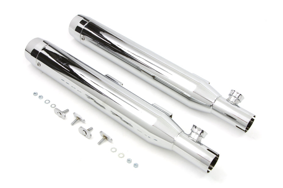 HARLEY Chrom-Slip-On-Schalldämpfer-Set mit Chromspitzen passend für 2007-2017 FXST,