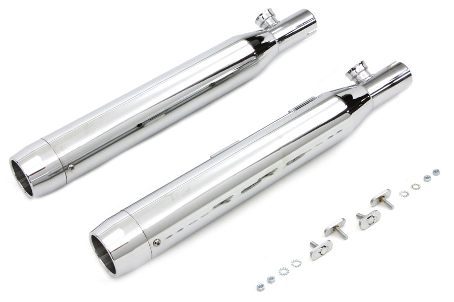HARLEY Chrom-Slip-On-Schalldämpfer-Set mit Chromspitzen passend für 2007-2017 FXST,