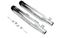 HARLEY Chrom Slip-on-Schalldämpfer-Set mit schwarzen Endstücken passend für 2007-2017 FXST,