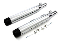 HARLEY Chrom Slip-on-Schalldämpfer-Set mit schwarzen Endstücken passend für 2007-2017 FXST,