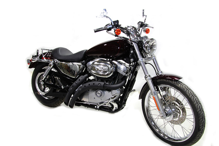HARLEY Schwarzes Drag Pipe Set mit Hitzeschildern Passend für 2004-2013 XL,