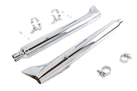 HARLEY 1961 Style Fishtail Schalldämpfer-Kit Chrom Passend für 1995-2017 FLT,
