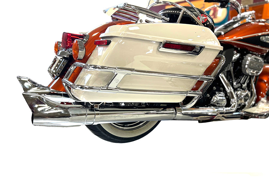HARLEY 1961 Style Fishtail Schalldämpfer-Kit Chrom Passend für 1995-2017 FLT,