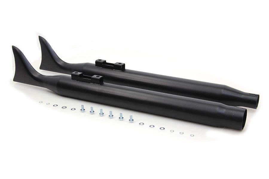 HARLEY M8 Schwarzer Fishtail Schalldämpfersatz passend für 2017-UP FLT,