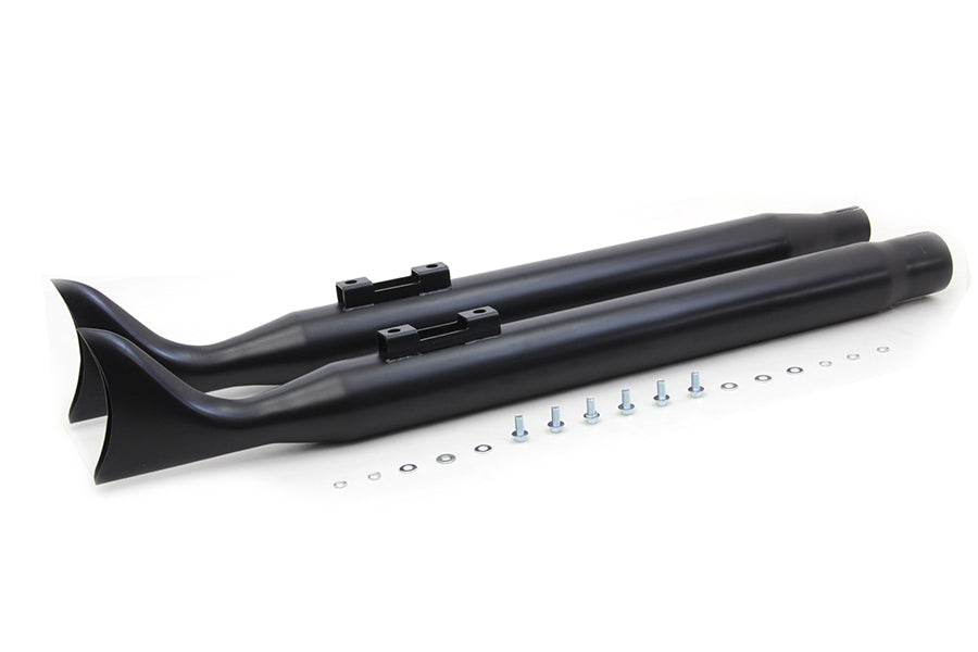 HARLEY M8 Schwarzer Fishtail Schalldämpfersatz passend für 2017-UP FLT,