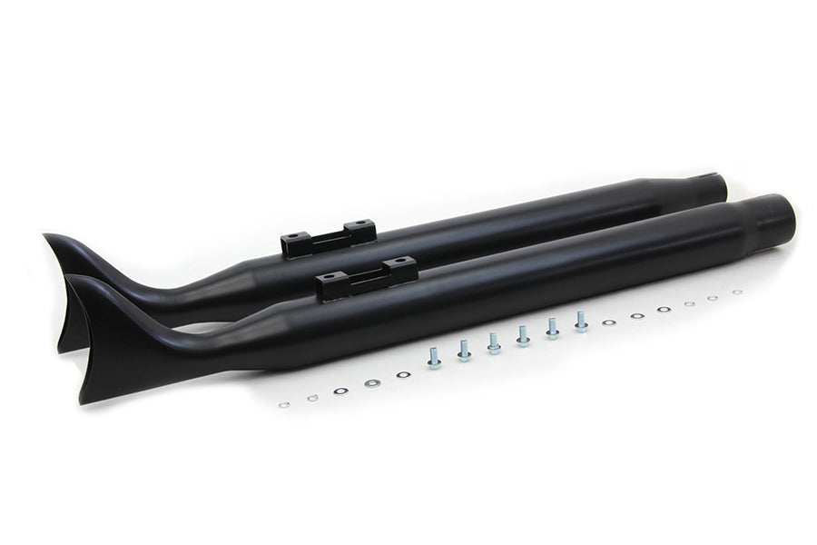 HARLEY M8 Schwarzer Fishtail Schalldämpfersatz passend für 2017-UP FLT,