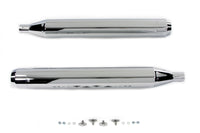 HARLEY 4 inch Muffler Set with Chrome Long Type Tapered End Tips fits 1995-2016 FLT,