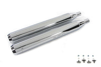 HARLEY 4 inch Muffler Set with Chrome Long Type Tapered End Tips Fits 1995-2016 FLT,