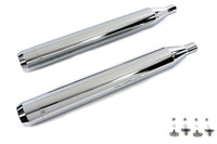 HARLEY 4 inch Muffler Set with Chrome Long Type Tapered End Tips fits 1995-2016 FLT,