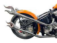 HARLEY 31 Zoll Straight Flame Auspuffrohrverlängerung Set Chrom Passend für 0- Custom, Anwendung für 1-3