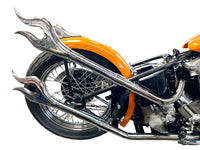 HARLEY 31 Zoll Straight Flame Auspuffrohrverlängerung Set Chrom Passend für 0- Custom, Anwendung für 1-3