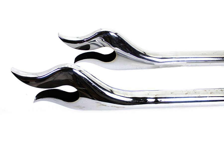 HARLEY 31 Zoll Straight Flame Auspuffrohrverlängerung Set Chrom Passend für 0- Custom, Anwendung für 1-3