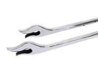 HARLEY 31 Zoll Straight Flame Auspuffrohrverlängerung Set Chrom Passend für 0- Custom, Anwendung für 1-3