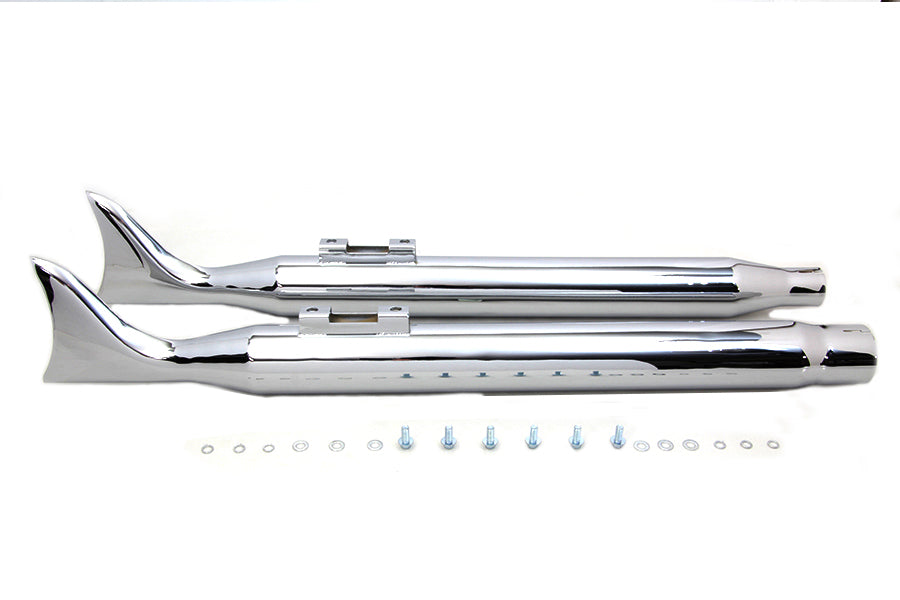 HARLEY M8 Chrom Fishtail Schalldämpfer-Set passend für 2017-UP FLT,