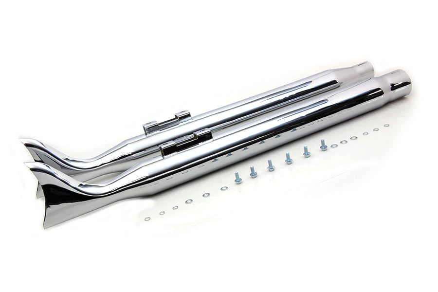 HARLEY M8 Chrom Fishtail Schalldämpfer-Set passend für 2017-UP FLT,