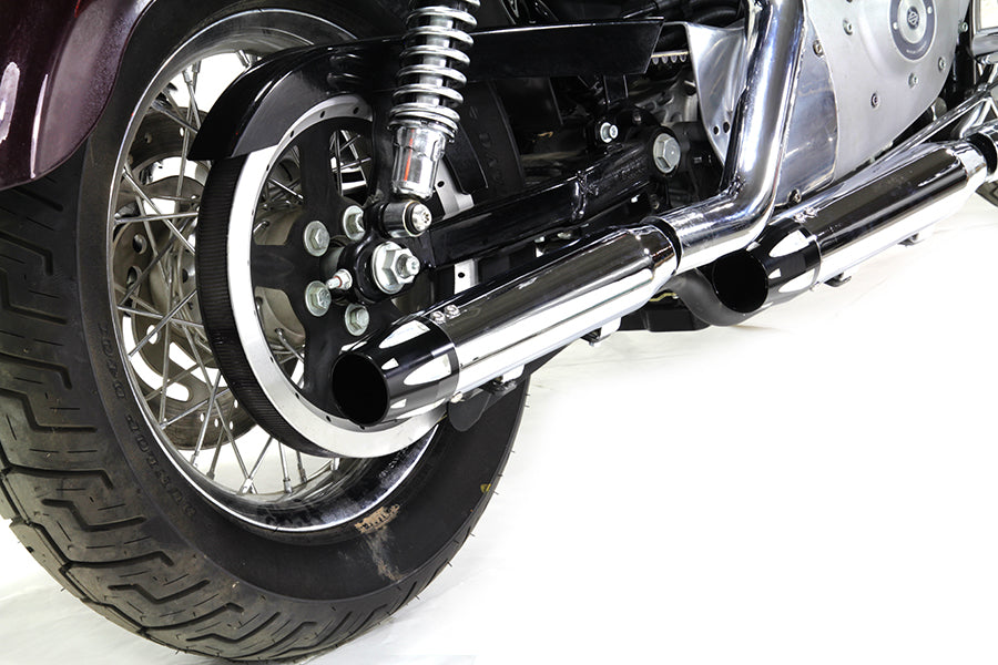 HARLEY Verchromter, angedeuteter Revolver-Endschalldämpfer-Satz passend für 2014-2017 XL,
