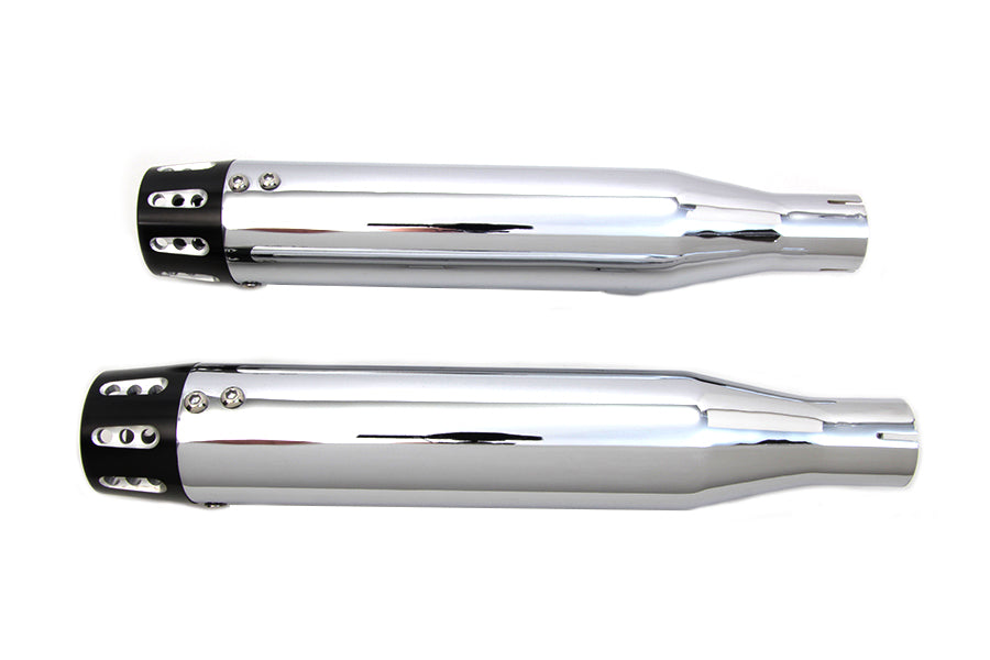 HARLEY Chrome Tapered Revolver Tip Muffler Set fits 2014-2017 XL,